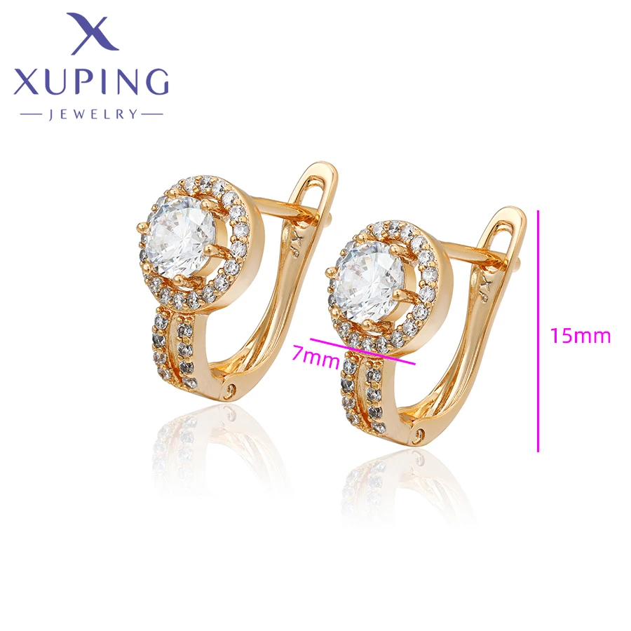 Xuping Jewelry New Arrival Fashion Gold Color Simple Style Earrings for Women Wedding Gifts X000030510