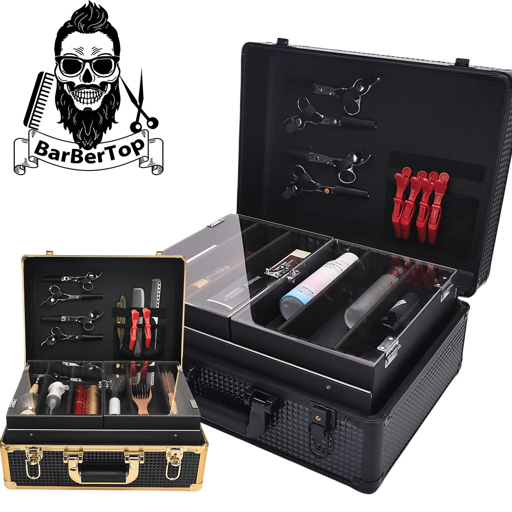 2024 New Hair Salon Hairdressing Tool Suitcase Hairdresser Scissors Comb Storage Case Professional Barbershop Styling Accessory