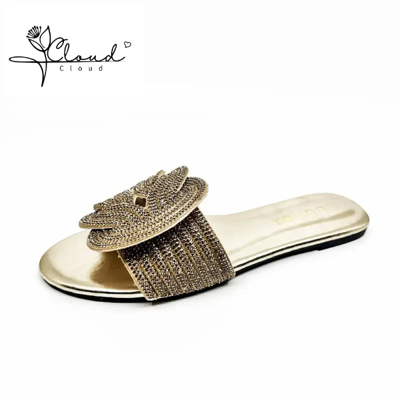 

2024 Fashion Flat Women's Slippers Korean Striped Flip-flops Wear New Summer Home Slippers African Shoes Women Sandals