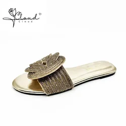 2024 Fashion Flat Women's Slippers Korean Striped Flip-flops Wear New Summer Home Slippers African Shoes Women Sandals