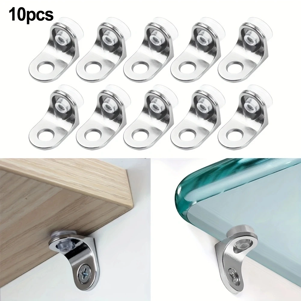 20Pcs Glass Shelf Brackets Suction Support Studs Pegs 5mm Shelves Fixed Cabinet Cupboard Glass Bracket Supporter Hold