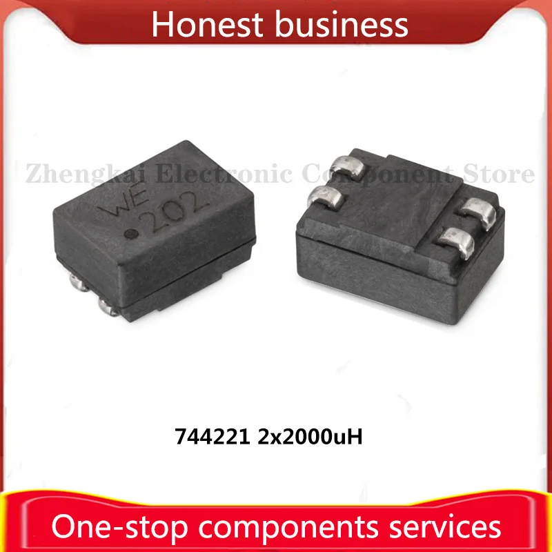 744221 Length width height 9.2x6x5mm 2x2000uH 600mA Common mode filter inductance mark WE202
