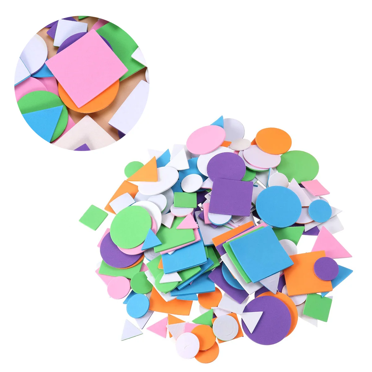 1250 Pcs Color Duct Tape Foam Stickers Sponge Geometric Shape DIY Self Adhesive Colorful Manual Crafts