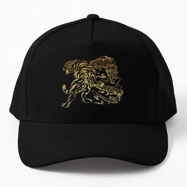 Tiger And Dragon Yin Yang Tattoo Style G  Baseball Cap Hat Bonnet  Casual Outdoor Snapback Boys Printed Czapka Hip Hop Spring