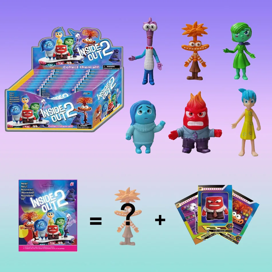 داخل خارج 2 صندوق أعمى عمل أرقام الفرح القلق الغضب الحزن الاشمئزاز الخوف لعبة مجسمة التماثيل للأطفال الكرتون فيلم هدية