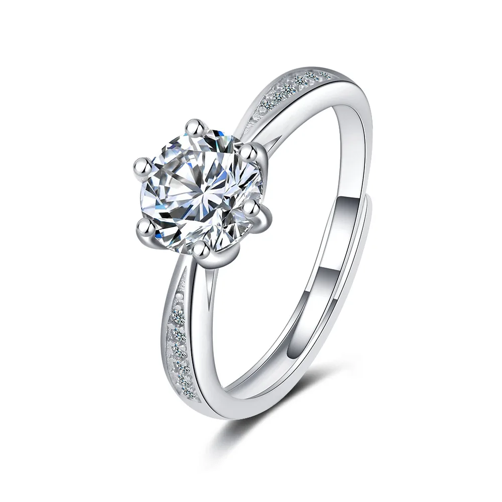 

925 Sterling Silver Small Fresh Simple Zircon Diamond Ring Birthday Party Anniversary Gift