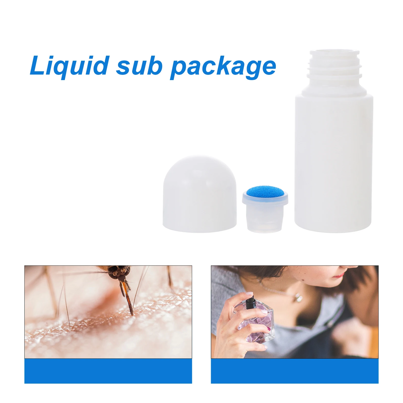 

8pcs Liniment Sub Bottle Sponge Applicator 50ml Empty Plastic Foam Cleaner Toiletries Dispensing Travel Gym Bag Storage