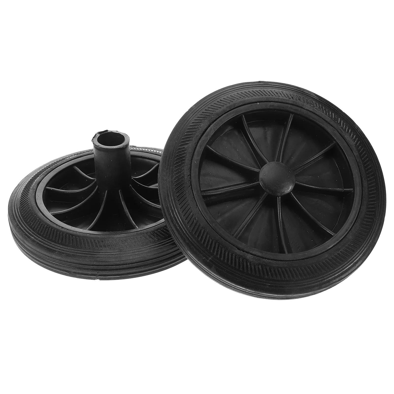 

2 Pcs Waste Bin Wheel Trash Can Wheels Rubbish Bins Trashcan Replacement Outdoor Black for