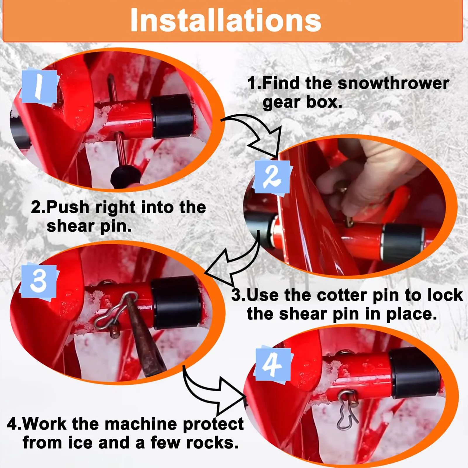 Winter Snow Blower Shear Pin Kit 738-04124A 714-04040 Carbon Steel Replacement Bolt Set for Cutting Machine Maintenance