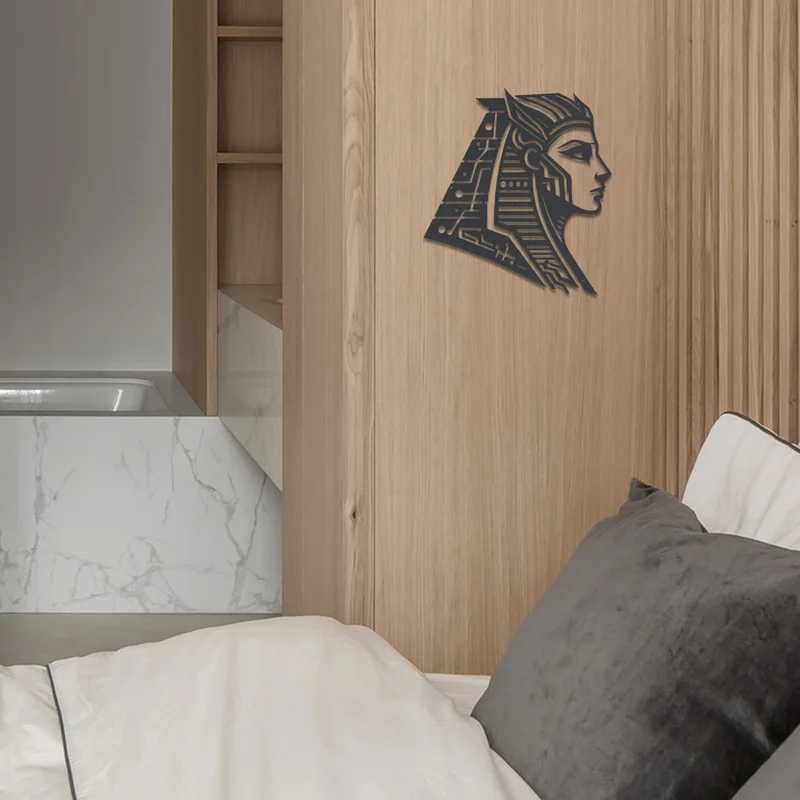 Two-dimensional plane - Metal wall art featuring the Egyptian queen，Pharaoh Metal Wall Decoration