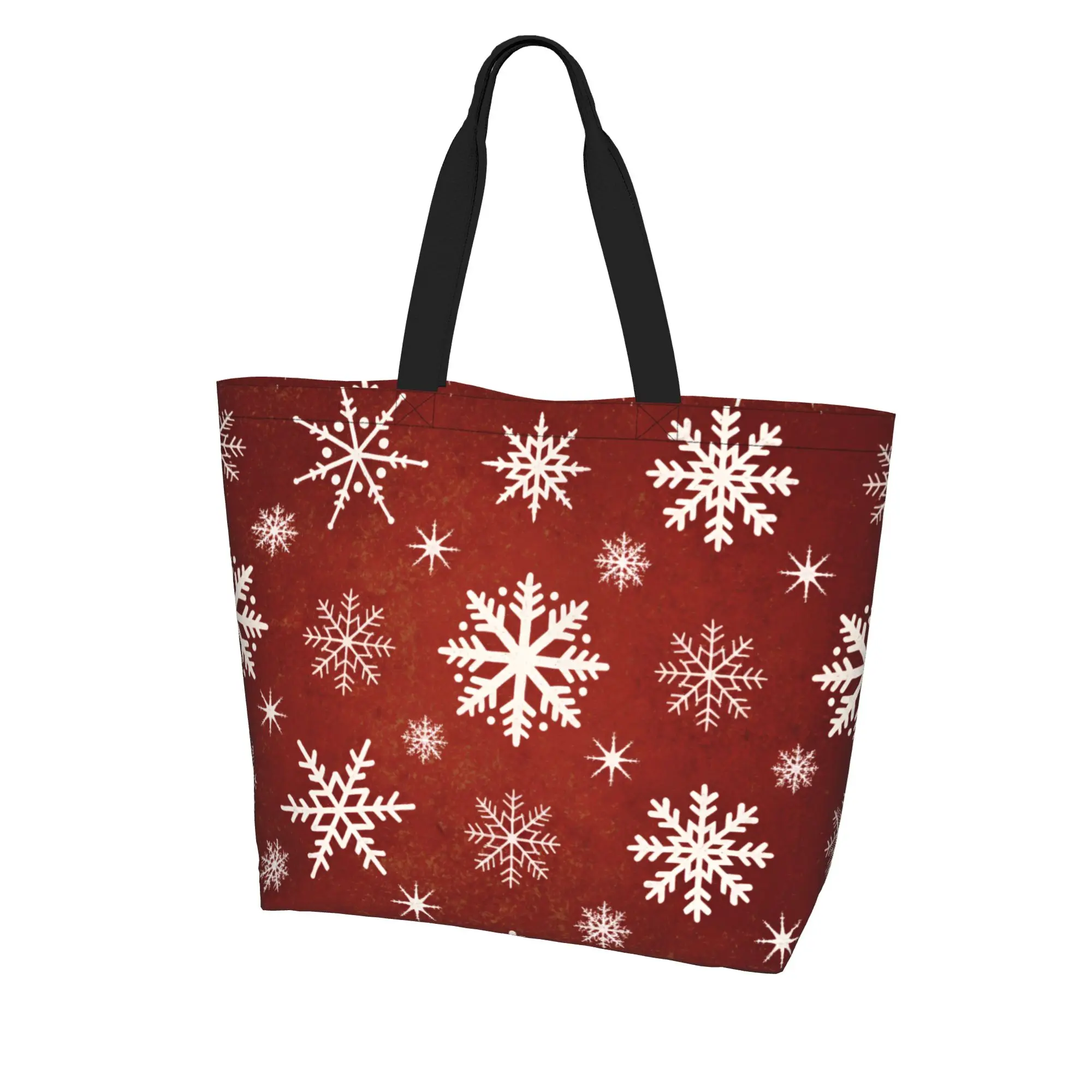 

Red Snowflake Tote Bag for Women - Large Capacity Shopping Bag For Shopping And Going Out Bag