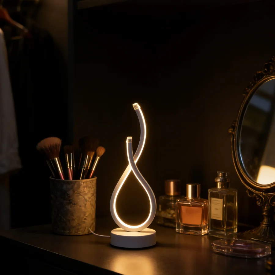 1pc Creative Modern Elegant White Love Gesture Desktop Lamp,Usb Power Supply - Three-color Lighting,Suitable For Various JJ2404