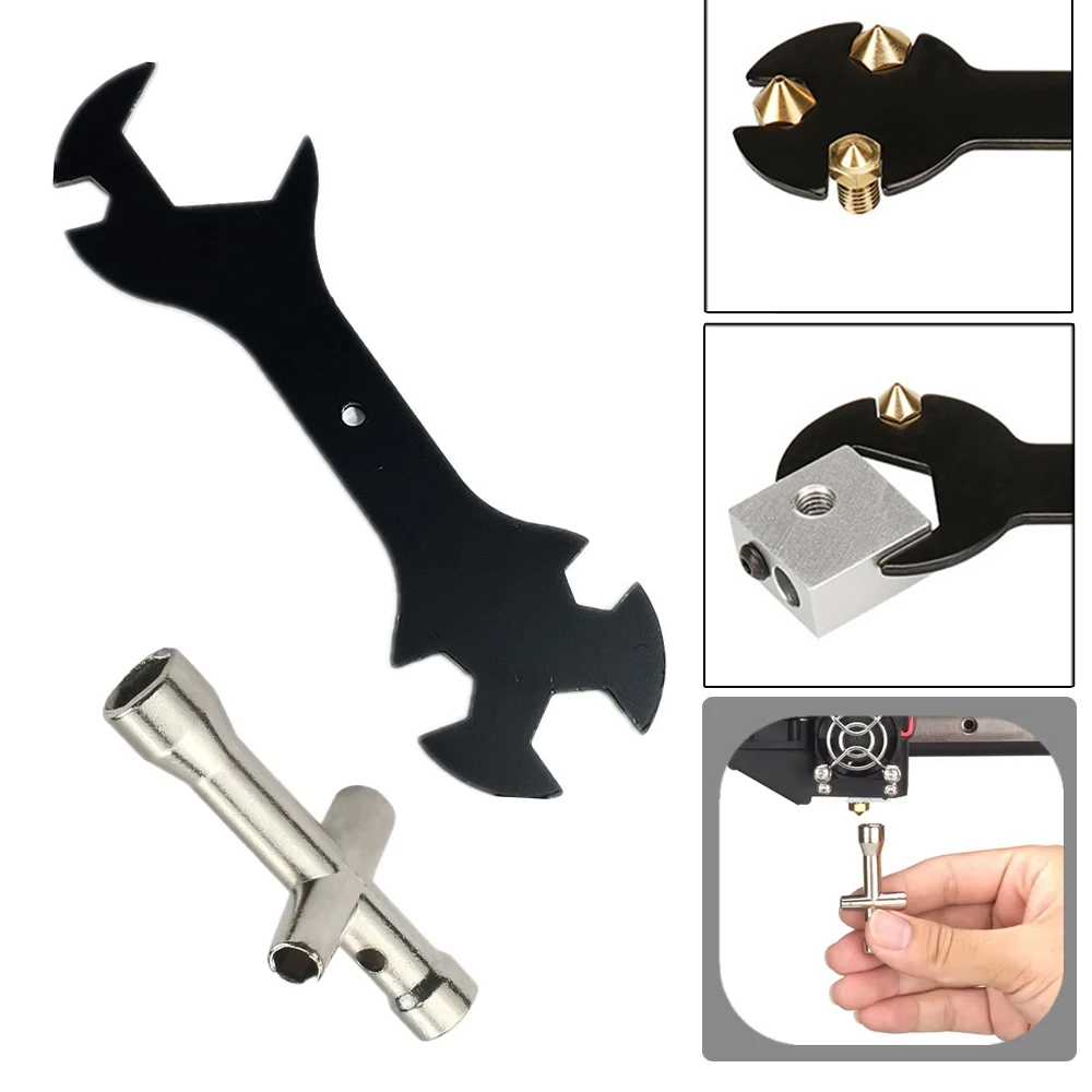 

Mini Cross Wrench for M2/M3/M4 Screw Nut Heated Block Nozzle Wrench 3D Printing Tool Volcano MK8 V6 Wrench Nozzles Block Spanner