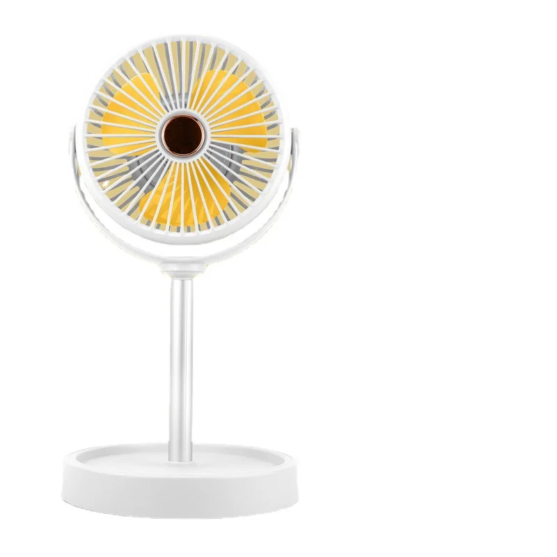 Electric Fan, Silent Lighting, Minimalist Gift Zone, Monochrome Fan, Ground, 7-inch Retractable Small Fan, Charging Us