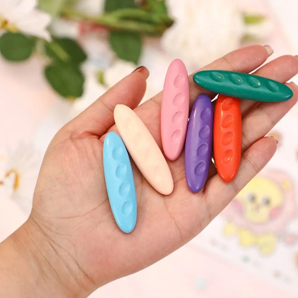 12/24/36 Colors Plastic Plastic Crayon Do Not Dirty Hands Washable Painting Tools Erasable Peanut Shaped Wax Pencil Baby