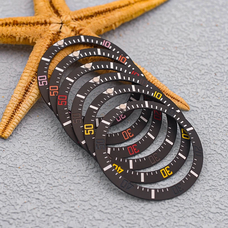 Inserto per lunetta opaca 38mm * 30.5mm NH35 cassa per orologio in ceramica nera adatta per Seiko SKX007 SKX009 SRPD NH35 custodia per immersione anello con cornice