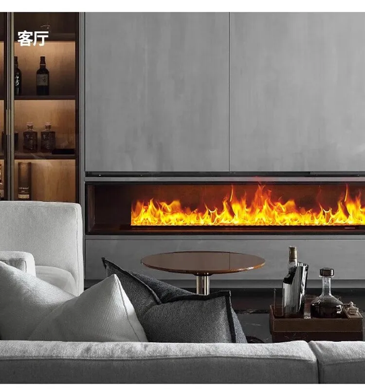 Modern Style Freestanding Electric Fireplace Multicolor Flame Remote Control Adjustable Thermostat Energy-Saving Hotel Class