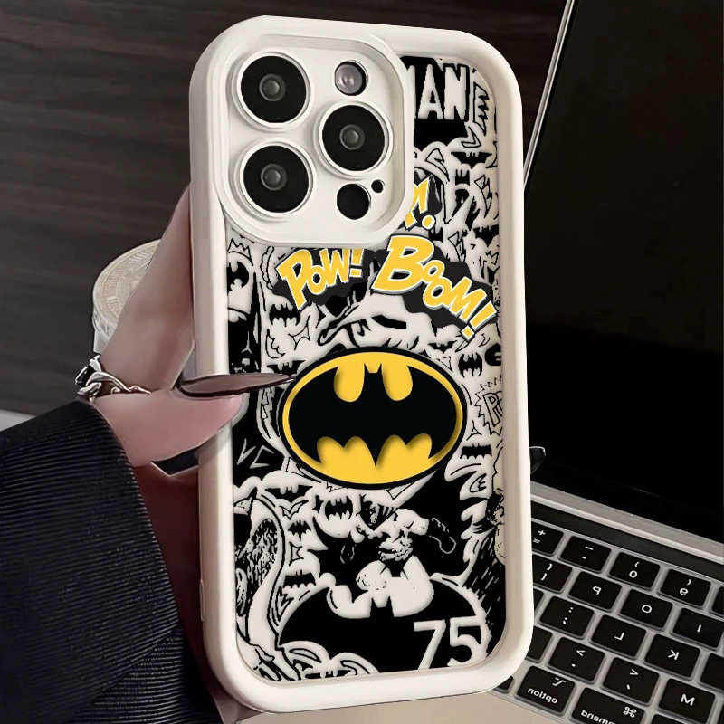 Cool Superhero Batman For iPhone 15 14 13 12 11 Pro Max XS Max X XR 7 8 Plus 6S 5S  Liquid Eye Ladder Phone Case