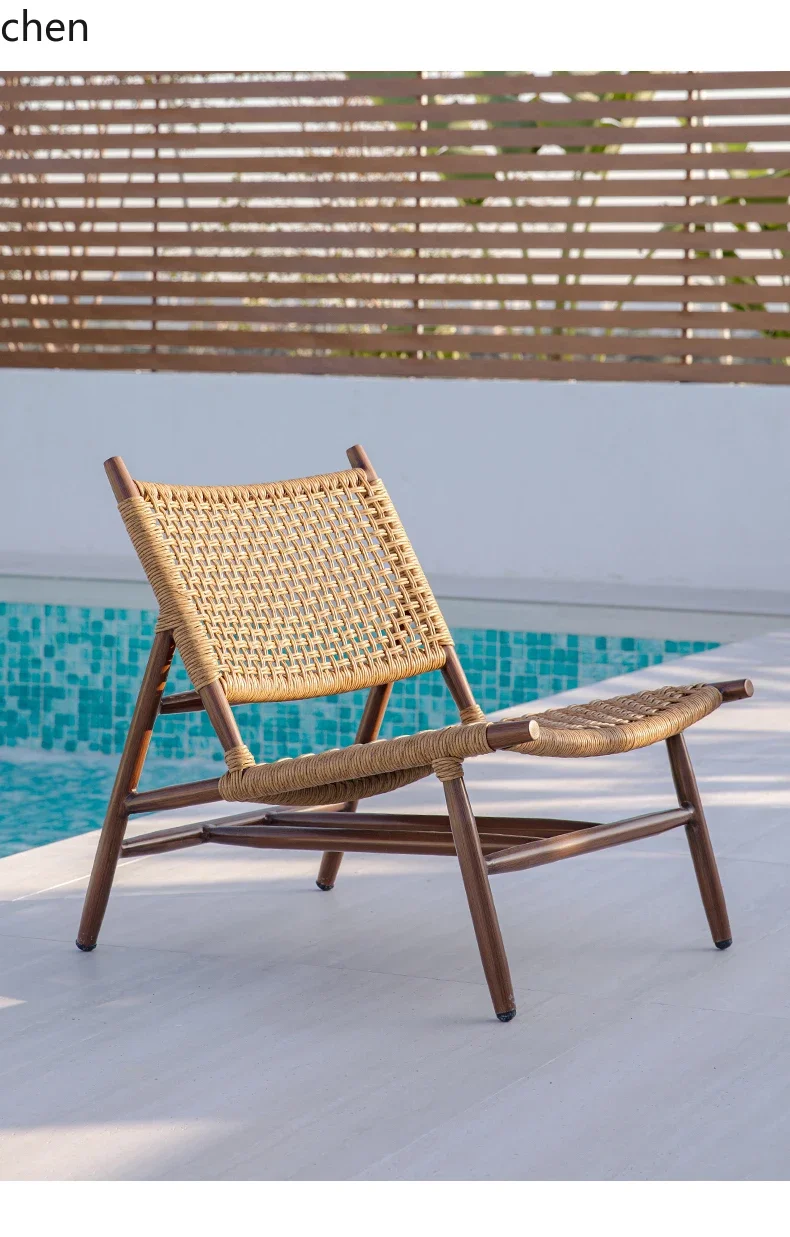 YFY Outdoor Leisure Sofa Villa Balcony Single Rattan Chair Home   Outdoor Table and Chair