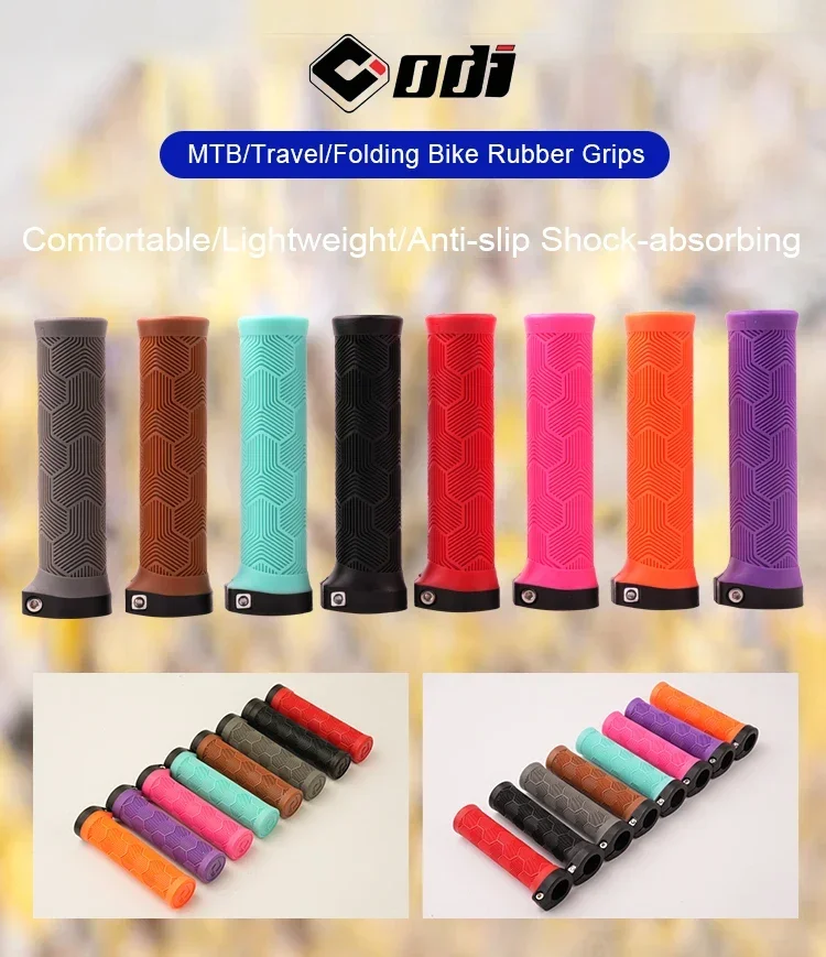 ODI MTB Fahrradgriffe Lock-on 22,2 mm Gummi-Lenkerabdeckung, bequeme Flügelform, rutschfestes Griffteil für Reisen/Faltrad – Detail 1