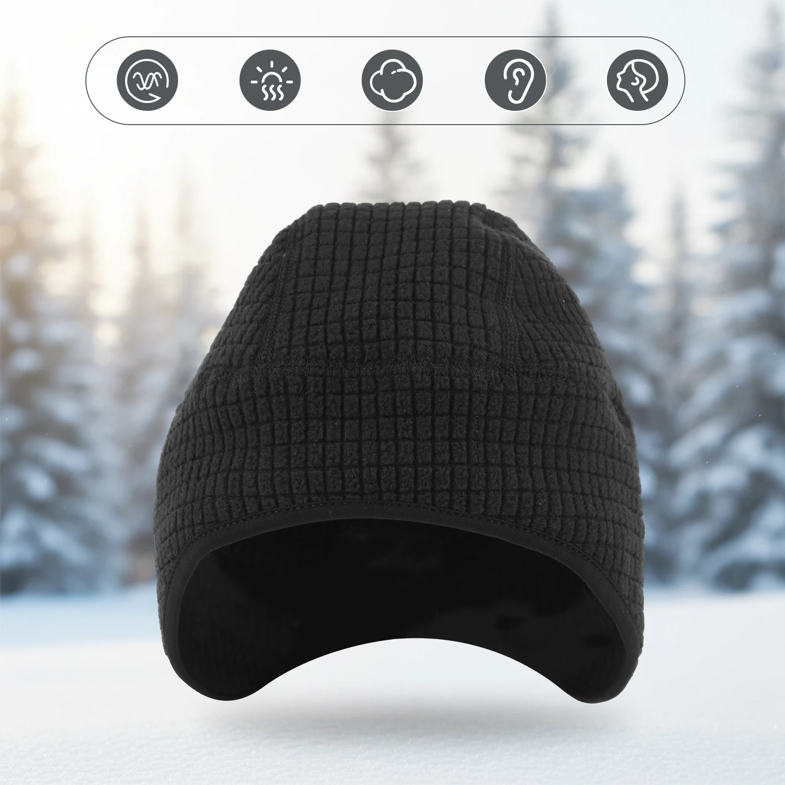 قبعة شتوية ببطانة على شكل جمجمة من الصوف لركوب الدراجات للرجال في الهواء الطلق