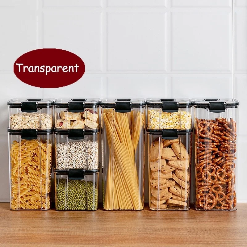 1pc/Sealed jar grain storage kitchen food grade plastic jar box spices dry goods tea transparent storage jar