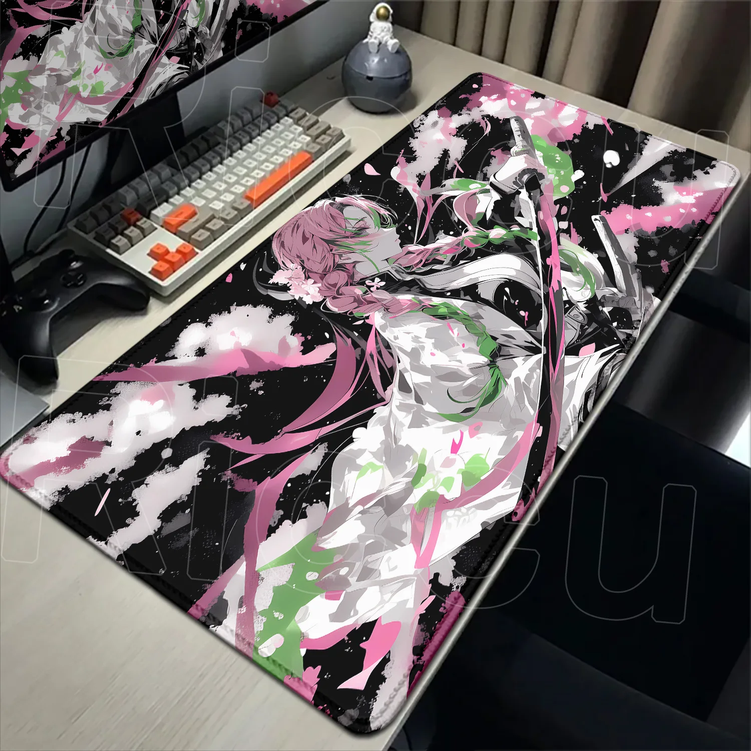 

Anime Demon Slayer Kanroji Mitsuri Mouse Pad 40x90cm Rubber Antislip Keyboardmat Gaming Accessories Company Mausepad Office Desk