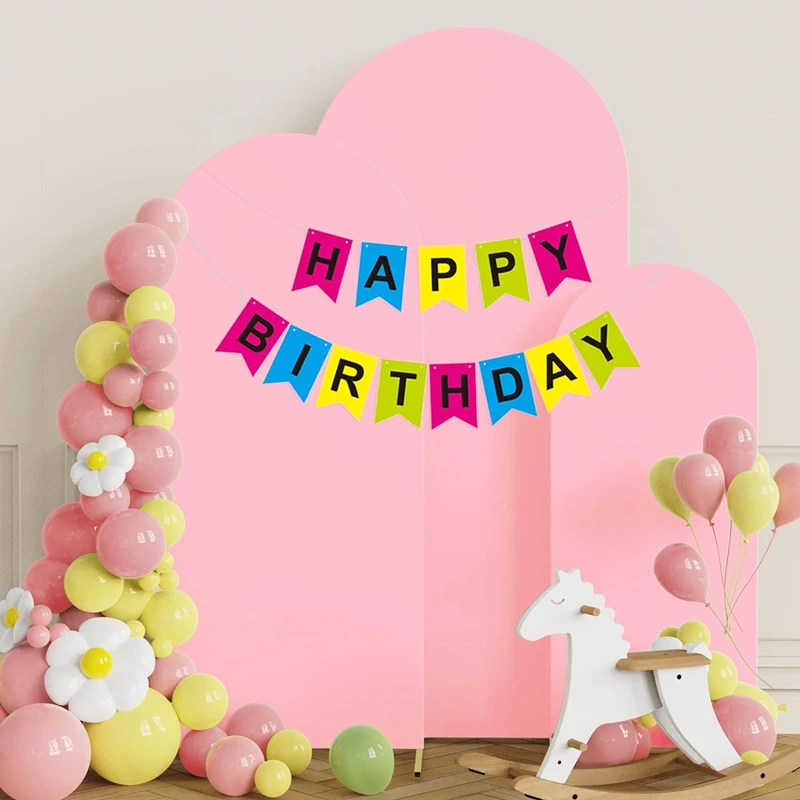 9 Colors Wedding Arch Cover Fitted Wedding Arch Stand Covers Round Top Arch Backdrop Cover for Birthday Party Banquet Decoration