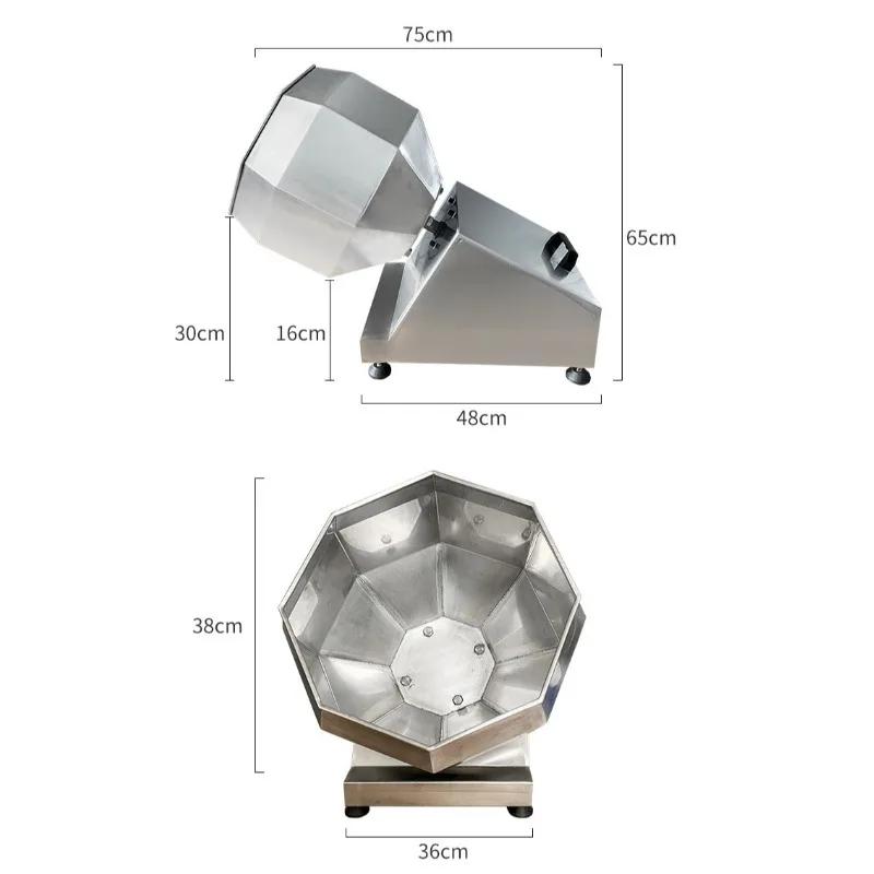 Seasoning Tumbler Machine Drum Mixer Octagon Mixer Snack Food Seasoning Machine for Snack Food Potato Chips Puffed Food