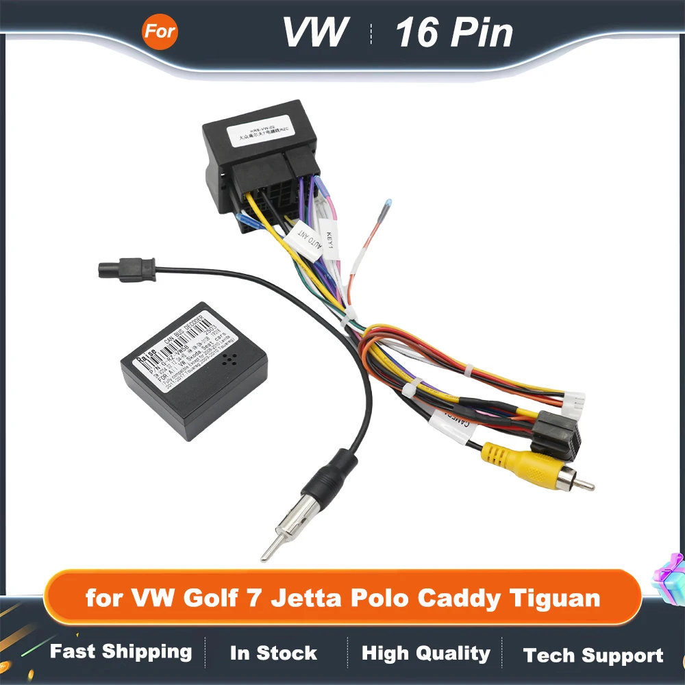 Wiring Harness Adapter CAN Bus Box 16 Pin Plug Connector Car Android Cable for VW Golf 7 Jetta Polo Caddy Tiguan