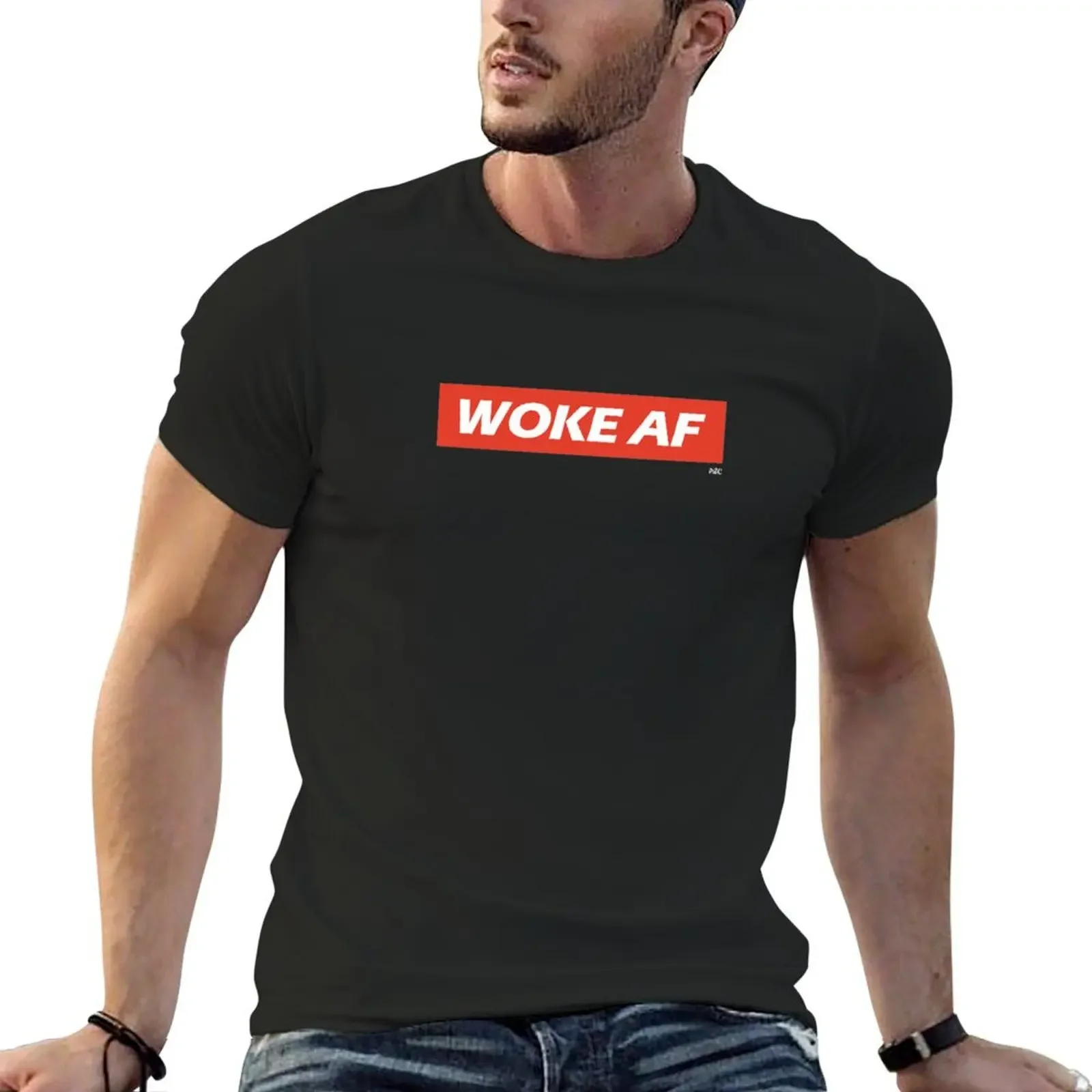 Woke AF - классическая футболка Woke AF Design, рубашки с графическим рисунком, мужская одежда