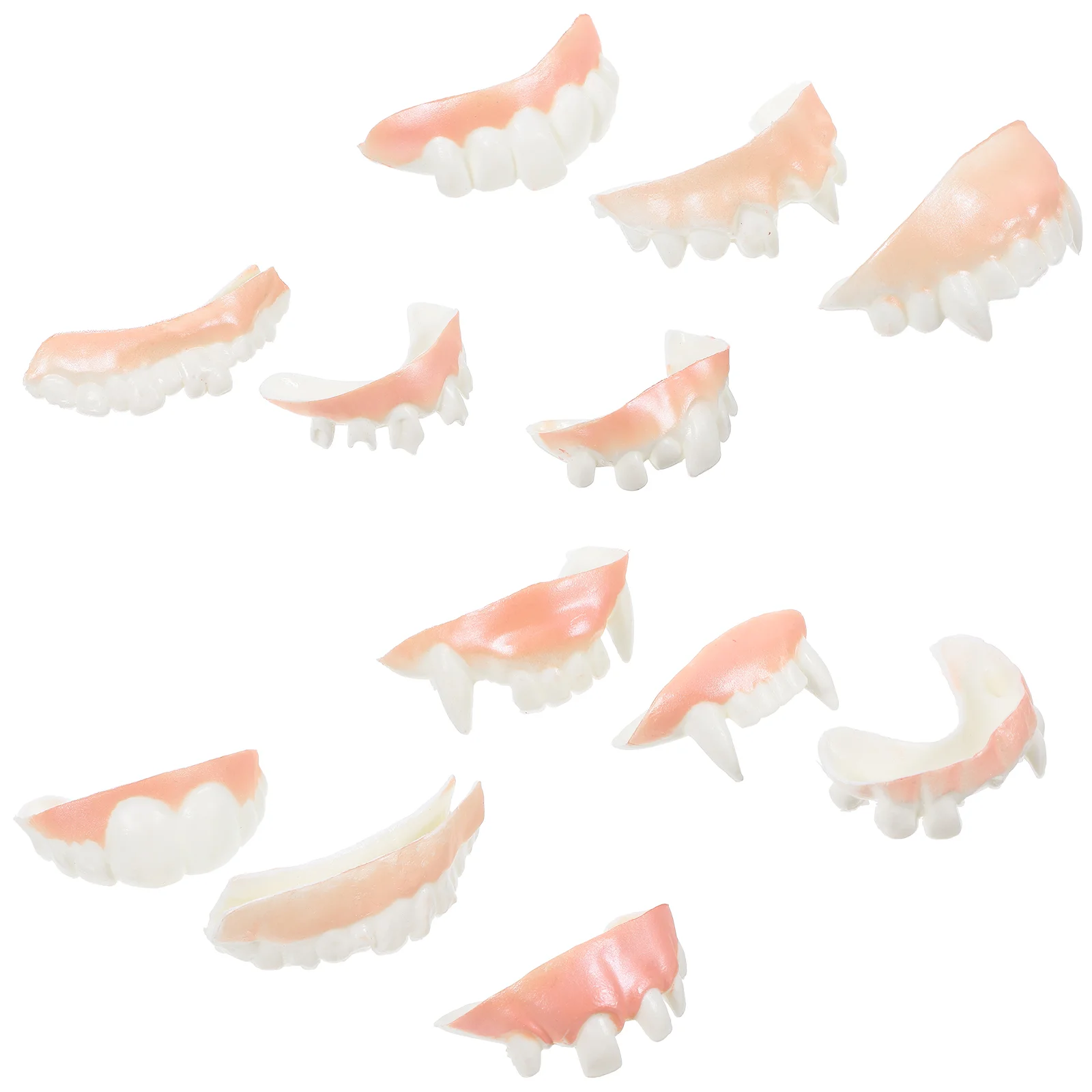 24 Pcs Halloween Dentures Costumes Cosplay Props Teeth Fake for Pvc Plastic Scary