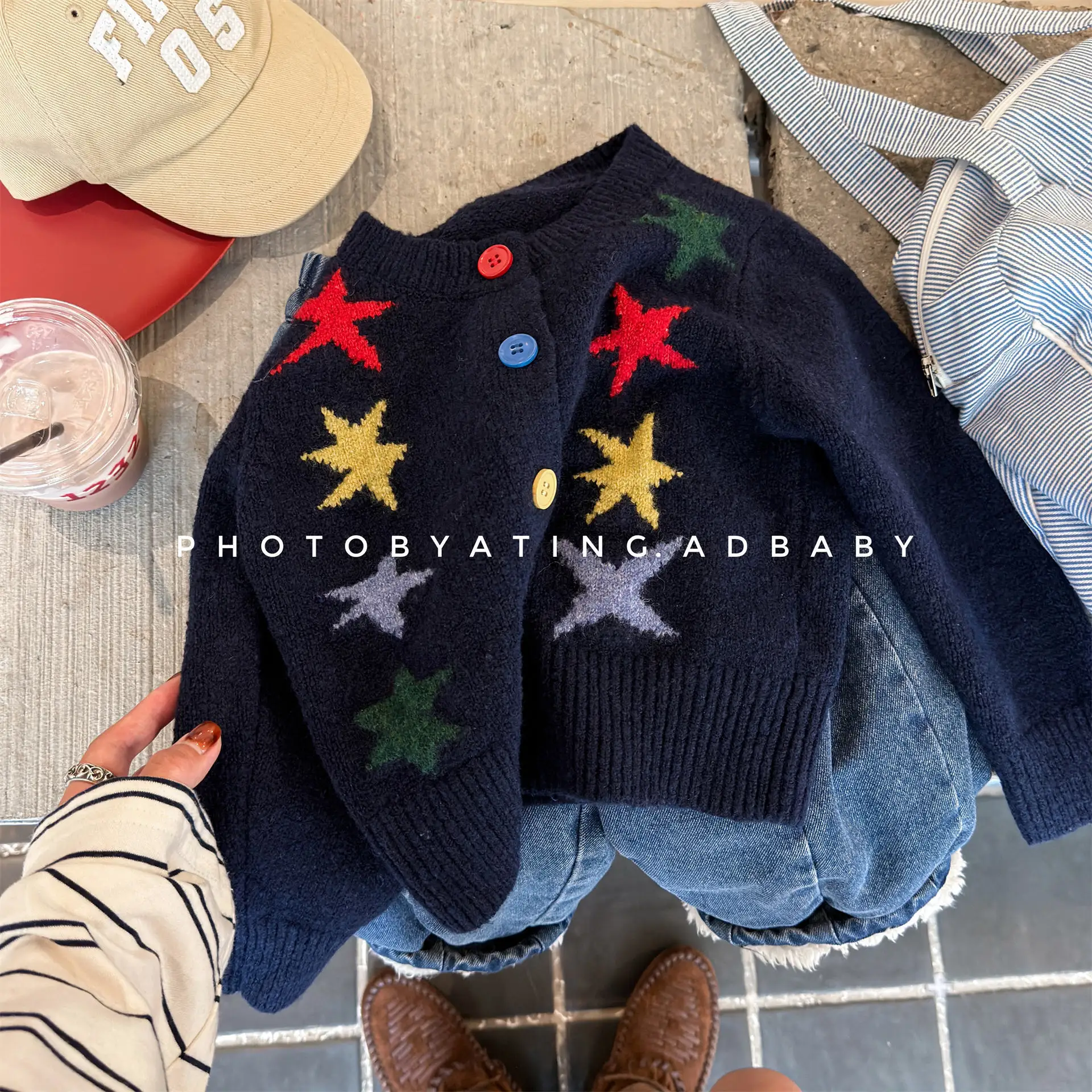 2026 Fall Winter Kids Cardigan Korean Style Knit Sweater Boys Girls Top Children's Warm Button Up Jacket Knit Pullover