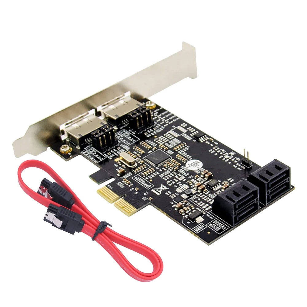 

PCIE to 4-Port SATA3.0 Marvell 88SE9230 6Gbps Disk Acceleration RAID Array Card for IPFS Mining SATA Device Expansion B