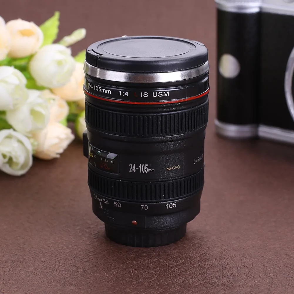 50ML Creative Camera Mug Cup Multi-purpose Mini Tea Coffee Mug Stainless Steel Camera Lens Thermos Mugs Water Drinkware Gifts