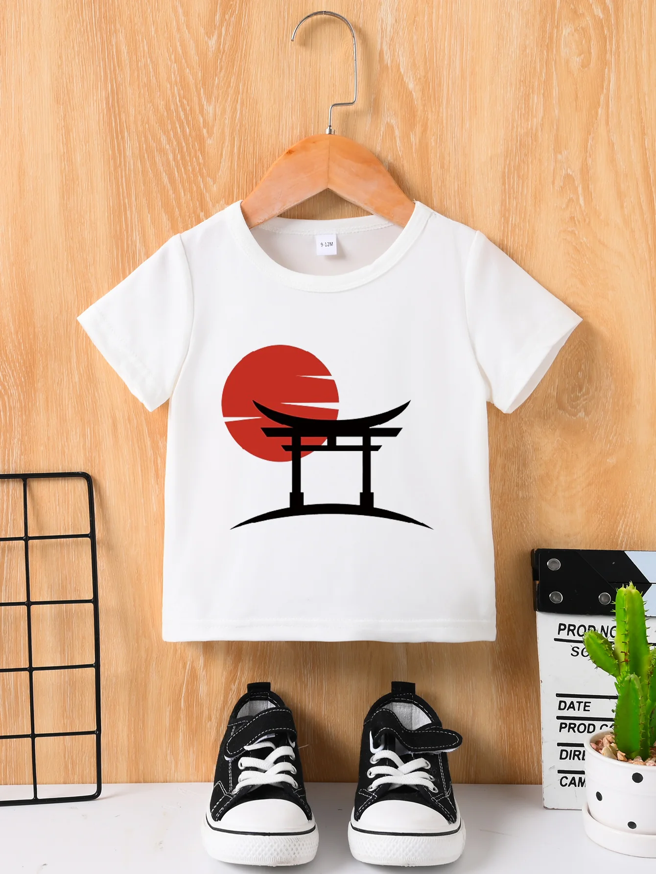 Summer New Male And Female Baby Short Sleeve White T-Shirt Round Neck Pullover Top