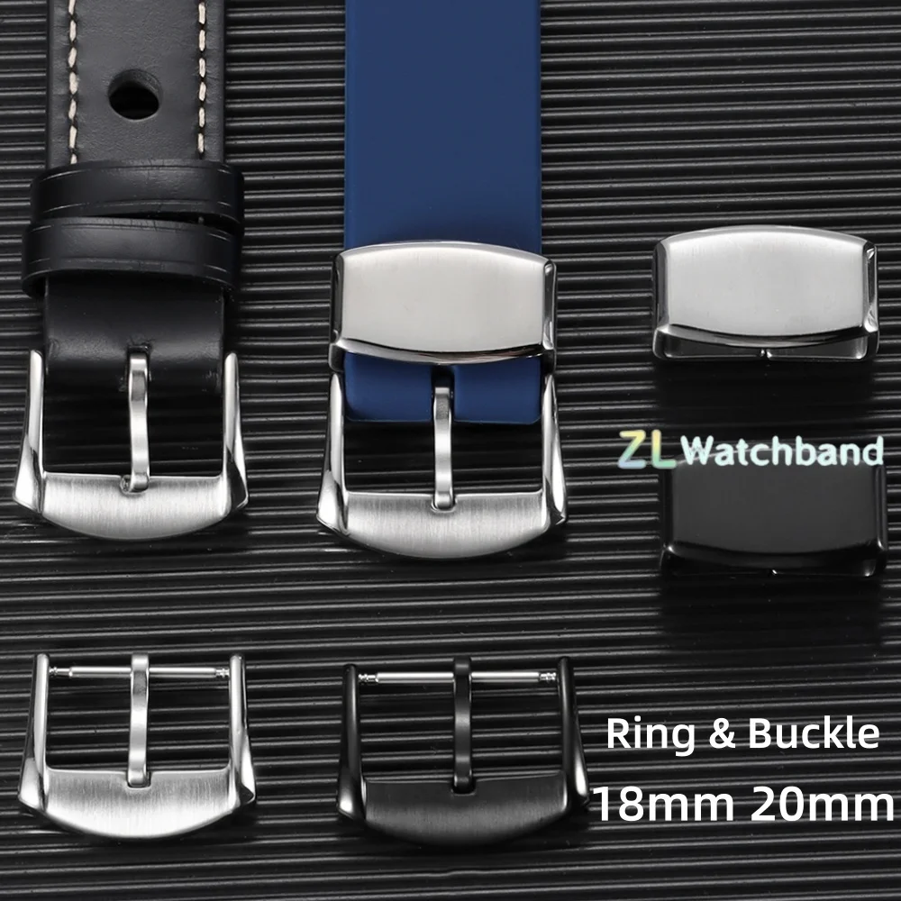 18/20mm Stainless Steel Ring Buckle for Seiko Watch Pin Clasp Locker for Water Ghost Abalone Canned 007 Loop Keeper Strap Clasps