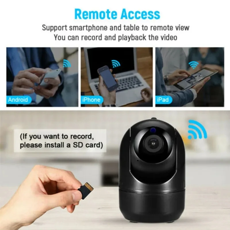 Cámara de seguridad IP YCC365 Plus Smart Home, 1080P, HD, red de seguimiento automático, vigilancia inalámbrica, visión nocturna, WiFi