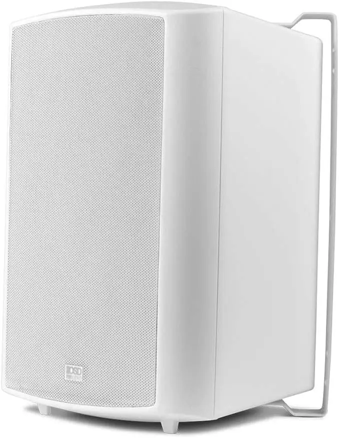 Outdoor Patio Speakers, 8-Inch Pair, 180W Power, Weatherproof IP54 Rated, Aluminum Grill, White