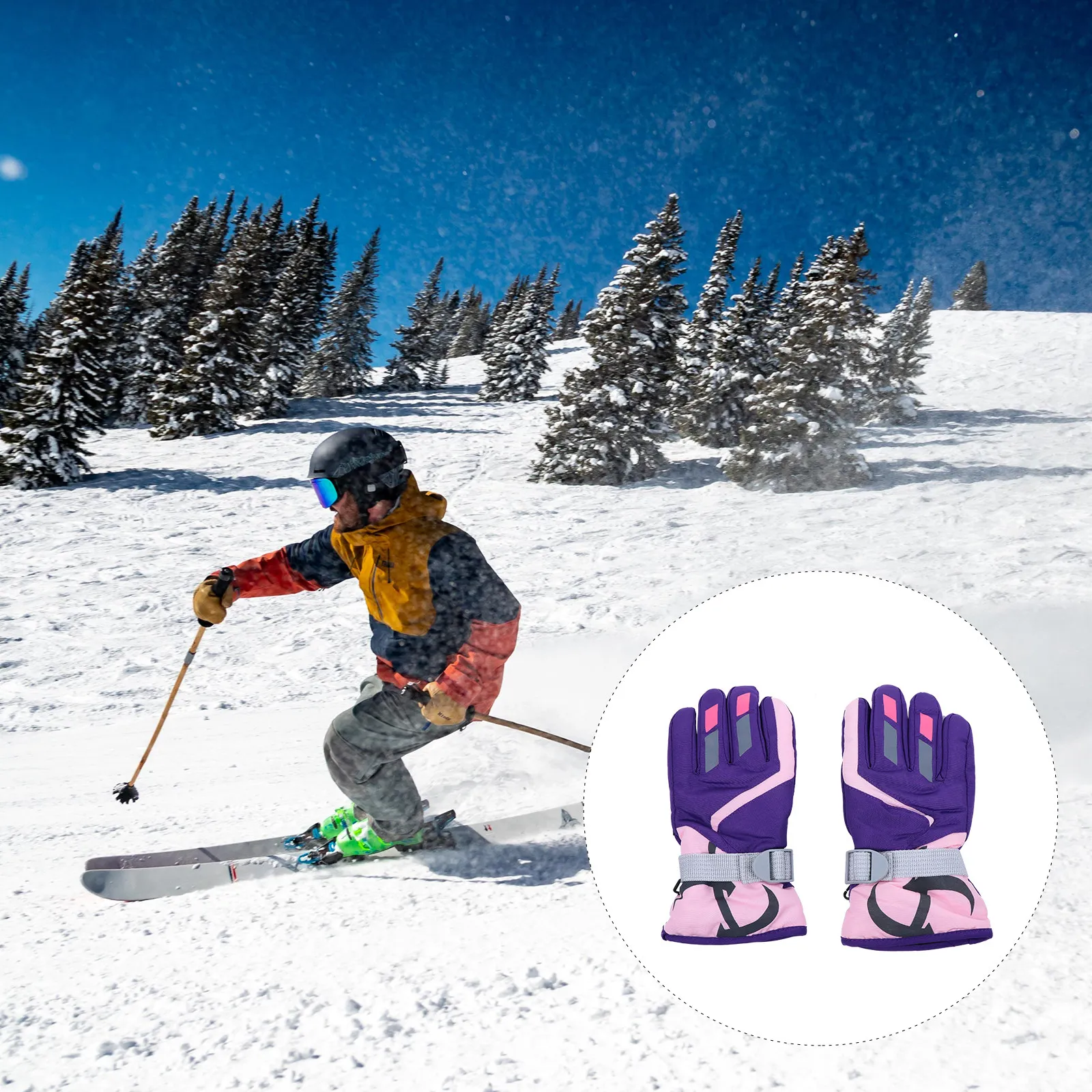 

1Pair Children Winter Gloves Durable Cycling Gloves Kids Riding Mountaineering Hiking Camping Lightweight Outdoor Activities