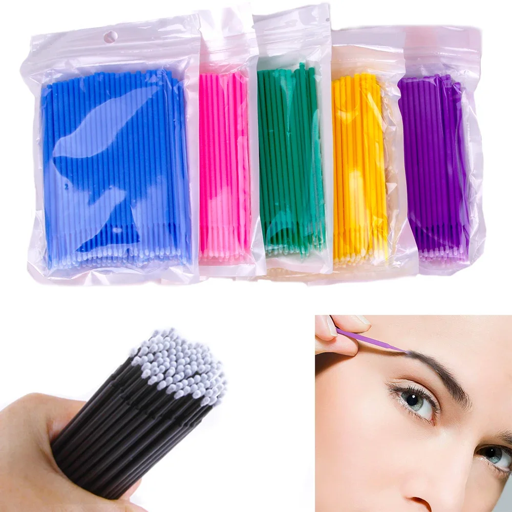 1000 PCS Wholesale Disposable Micro Cotton Swab For Eyelash Extension Microbrush Eyelash Glue Stirrer Lip Gloss Accessories