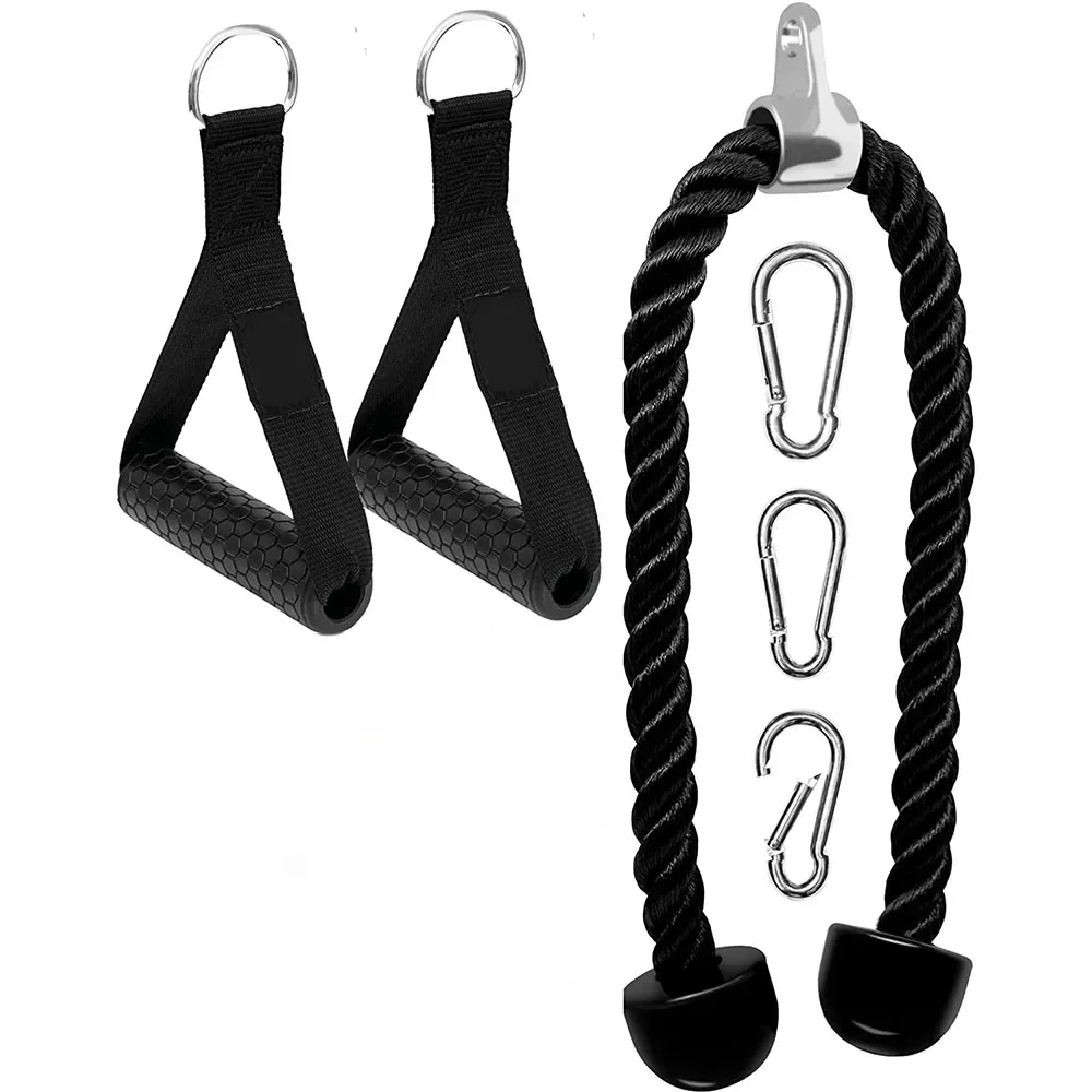 Fitness Gym Accessories Tricep Rope Cable Pull Down Rope Exercise Equipment Weights Handles Workout Muscle Training