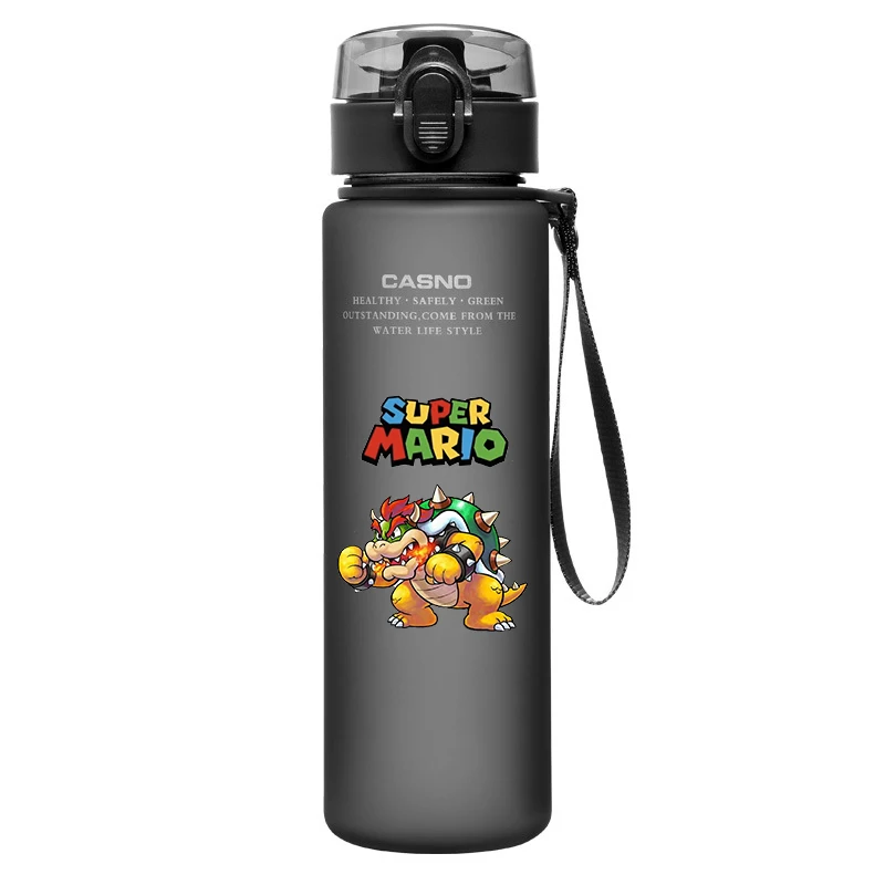 Super Mario Water Bottle 560ML Large Capacity Portable Plastic Cartoon Cute Children Kettle Adult Outdoor Sports Water Cup Gift