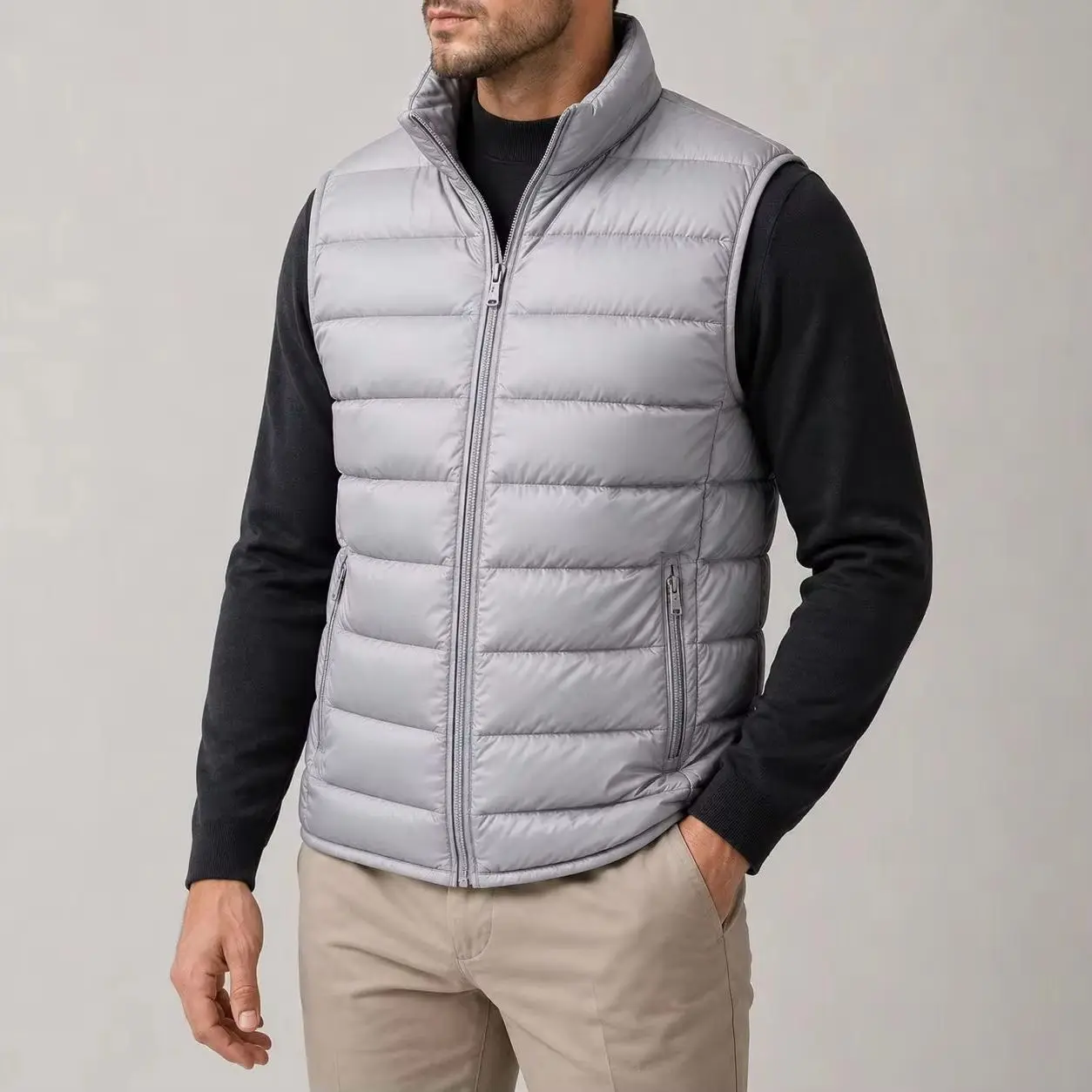 Men's Casual Ultra Light Vest 2026 Warm Cotton Padded Sleeveless Jacket Stand Collar Zip up Solid Outerwear for Autumn Winter