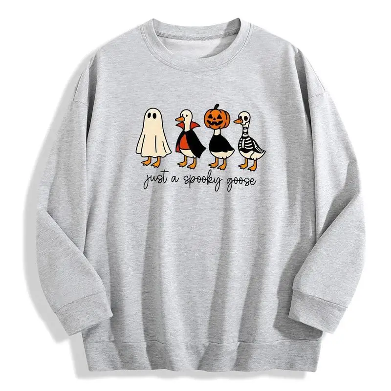 

Holafish Cozy Halloween Crewneck Sweatshirt Women's Oversized Printed Sweatshirt Casual Crewneck Long Sleeve Loose Fit Pullover