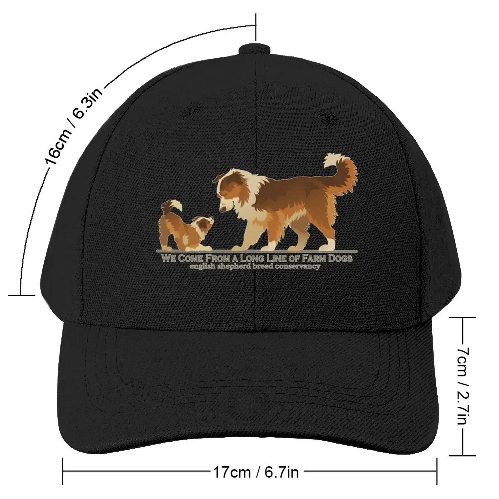 English Shepherd- Dam and Puppy- Shaded Sable Baseball Cap Beach Outing Cosplay Luxury Cap Golf Men Women's