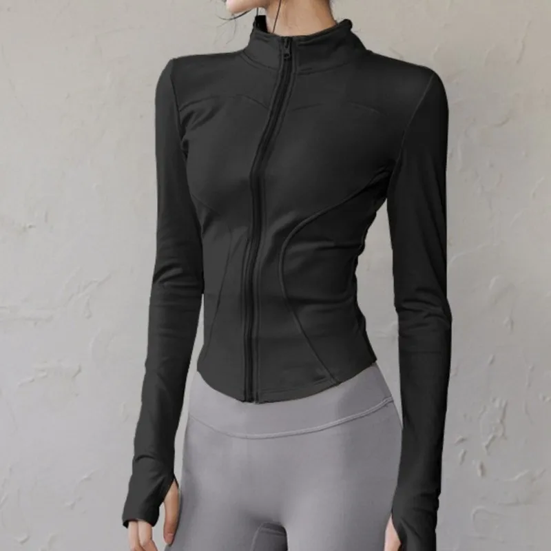 Women's yoga jacket Pilates training slimming top quick drying outdoor sports running cycling fitness suit