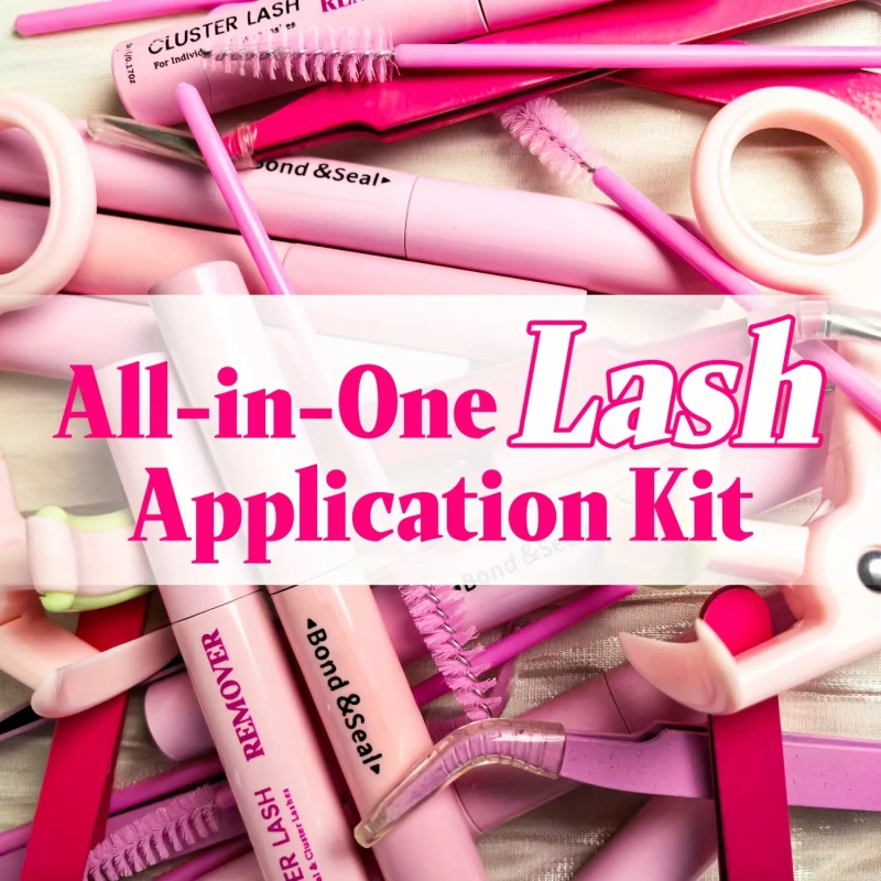[Beginner Friendly Lash Kit] Bond & Seal Lash Glue, Lash Remover, Eyelash Curler, Precision Tweezers & Lash Brush