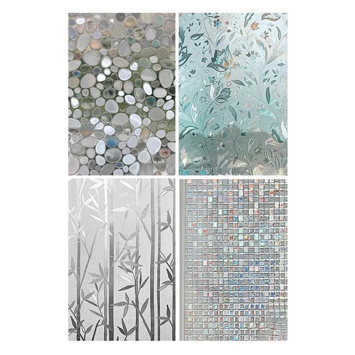 Frosted Glass Adhesive Sticker Electrostatic Window Film Bathroom Glass Privacy Film 3D Matte Decoration Paste20x100cm