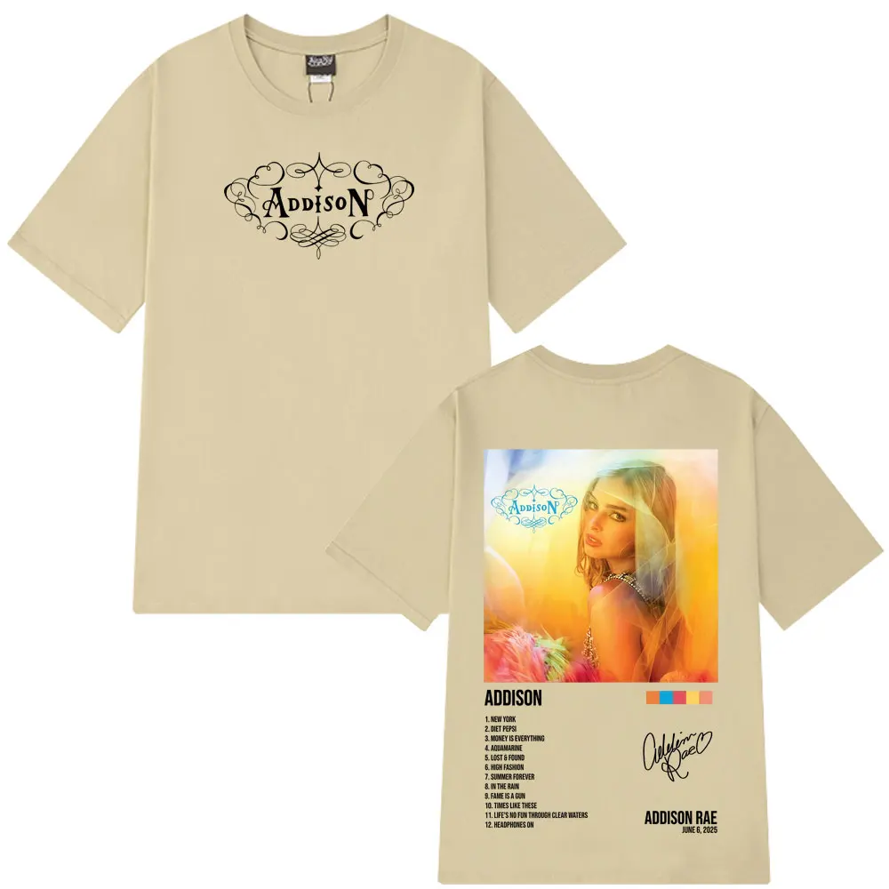أديسون راي على الوجهين طباعة خمر تي شيرت الرجال النساء موضة المتضخم تي شيرت الصيف 100% القطن Harajuku فضفاض تي شيرت #6
